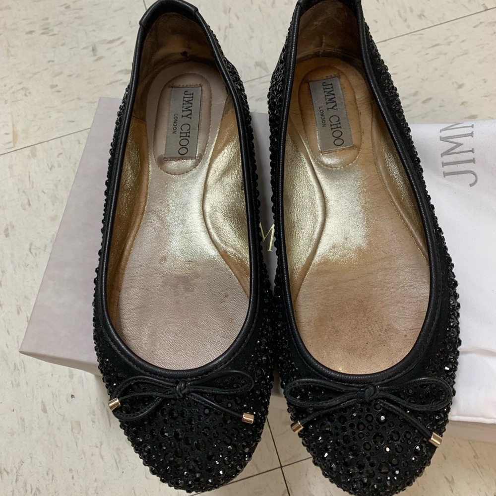 Authentic Jimmy Choo flats with dust bag and box!